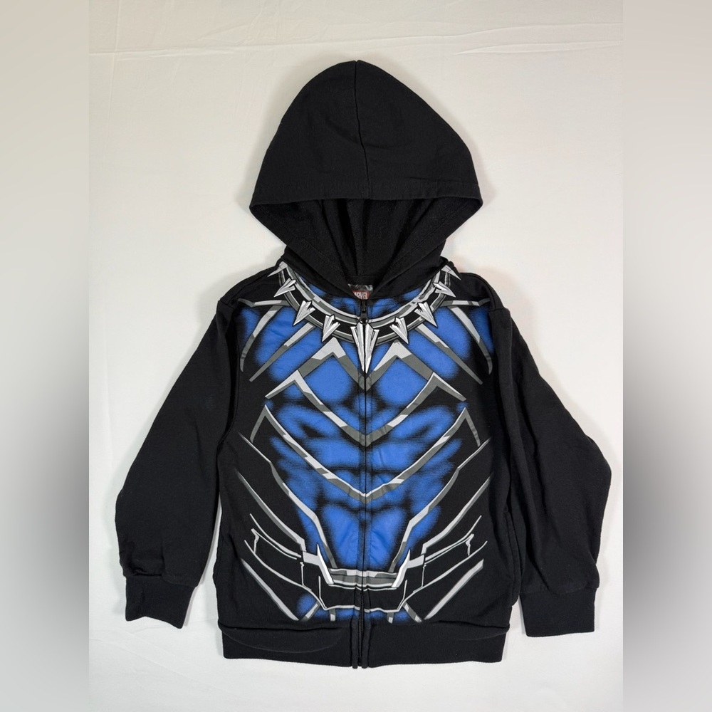 MARVEL Boys‎ Black Panther Zip Up Hoodie XS Superhero Graphic Casual Everyday